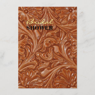 Invitation cowboy western country motif à outils cuir
