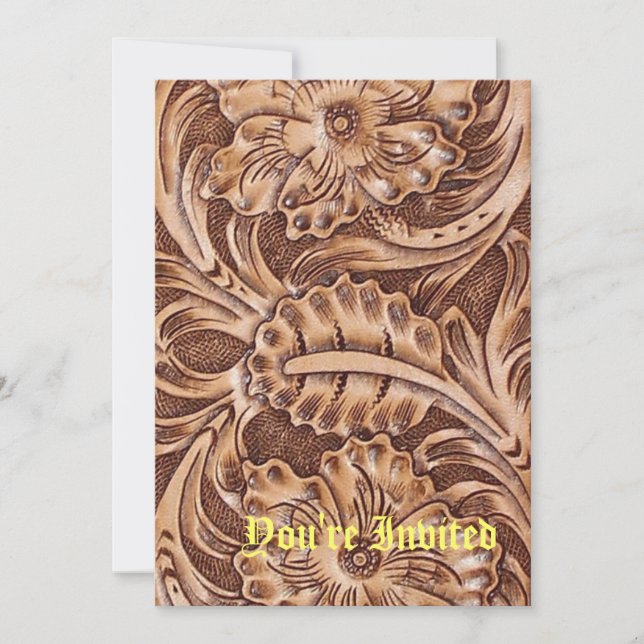 Invitation cowboy western country motif à outils cuir (Devant)