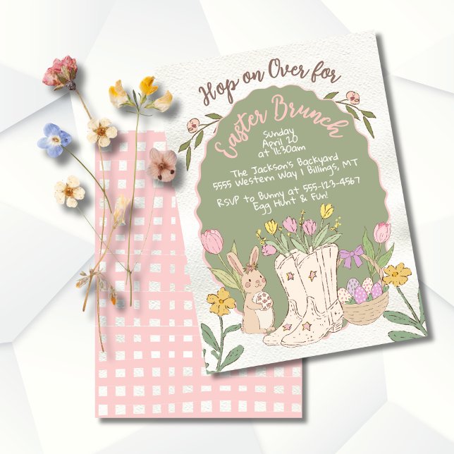 Invitation Cowboy Western Pâques Brunch Fête de chasse aux oe (Créateur téléchargé)