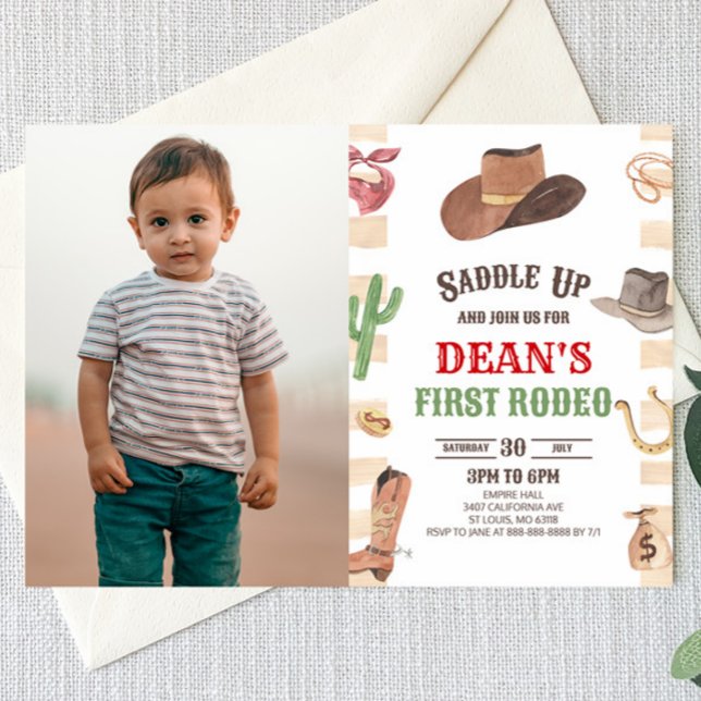 Invitation Cowboy Western Premier Rodéo 1ère fête d'anniversa (Créateur téléchargé)