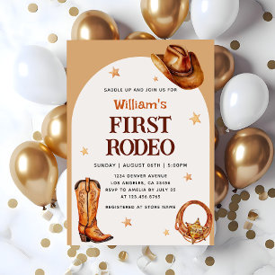 Invitation Cowboy Western Premier Rodéo Bleu Anniversaire
