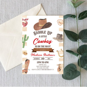 Invitation Cowboy Western Rodeo Wild West Baby shower