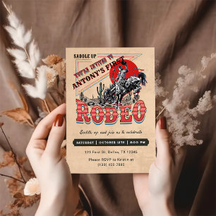 Invitation Cowboy Western Rodeo Wild West fête d'anniversaire