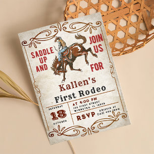 Invitation Cowboy Western Rodeo Wild West fête d'anniversaire