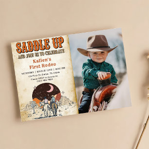 Invitation Cowboy Western Rodeo Wild West fête d'anniversaire