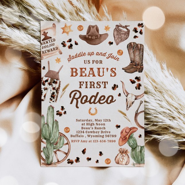 Invitation Cowboy Wild West 1er Rodeo Ranch fête d'anniversai (Créateur téléchargé)