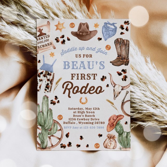 Invitation Cowboy Wild West 1er Rodeo Ranch fête d'anniversai (Créateur téléchargé)
