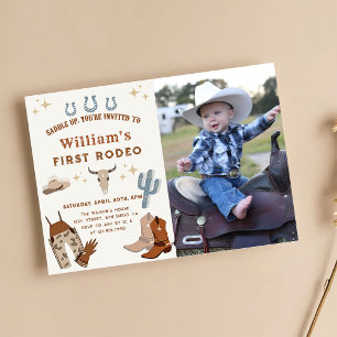 Invitation Cowboy Wild West Rodeo Anniversaire Photo Invitati