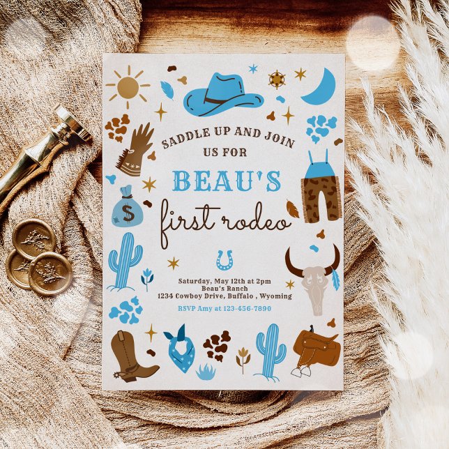 Invitation Cowboy Wild West Rodeo Ranch fête d'anniversaire (Créateur téléchargé)
