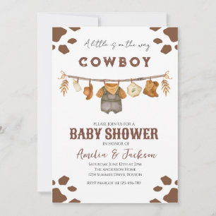 Invitation Cowboy Wild West Rodeo Western Boy Baby shower