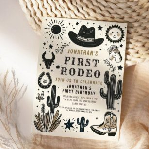 Invitation Cowboy Wild Western Premier Rodéo Premier annivers