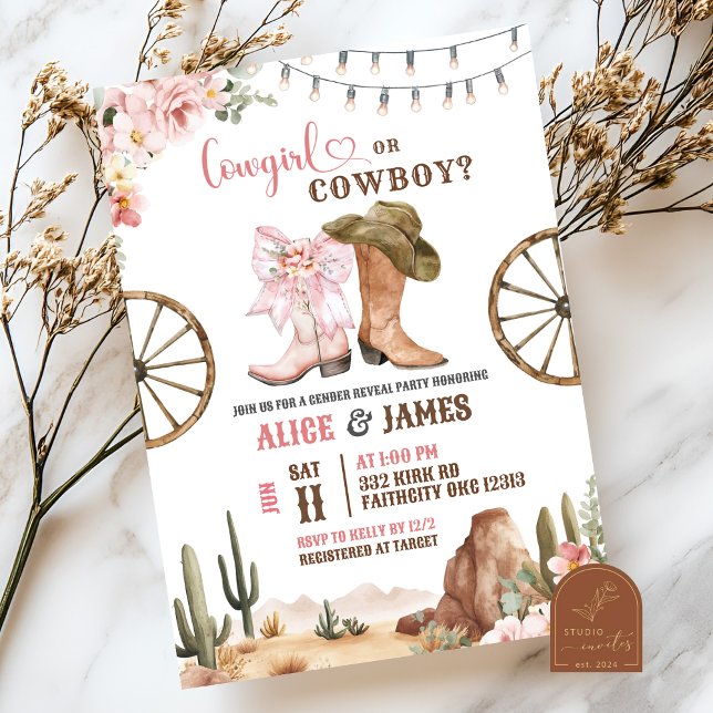 Invitation Cowboys Or Cowgirls Gender Reveal (Créateur téléchargé)