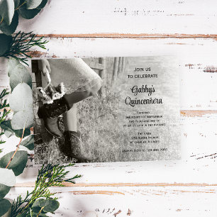 Invitation Cowgirl and Sunflowers Pays Western Quinceañera