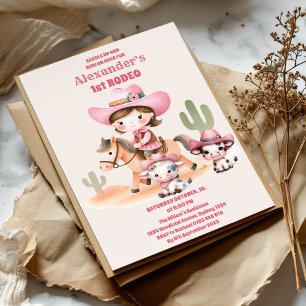 Invitation Cowgirl Anniversaire 1er Rodéo