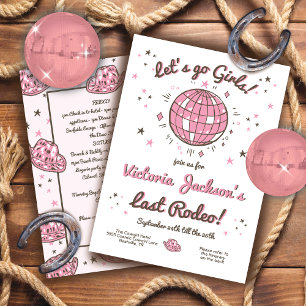 Invitation Cowgirl Bachelorette Itinéraire Let's Go Girls Inv