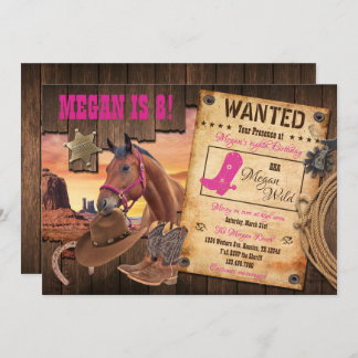 Invitation Cowgirl de l'Ouest sauvage