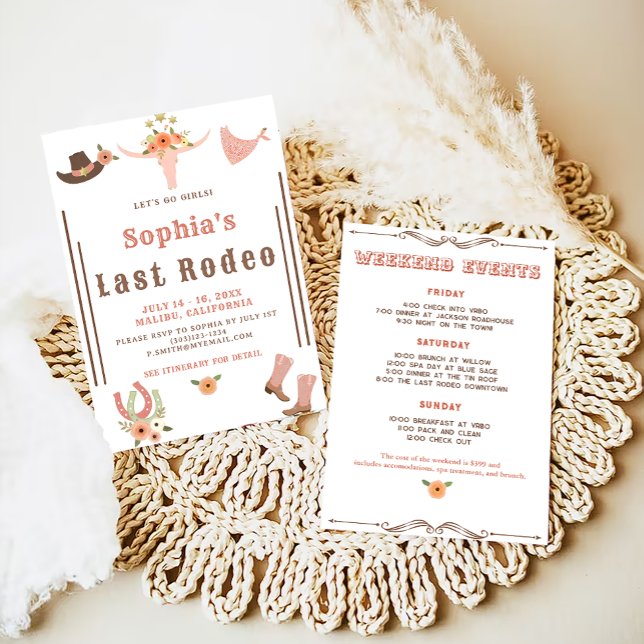 Invitation Cowgirl Dernier Rodeo Bachelorette Party (Créateur téléchargé)