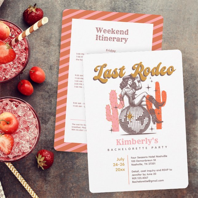 Invitation Cowgirl Dernier Rodeo Bachelorette Weekend Party (Créateur téléchargé)