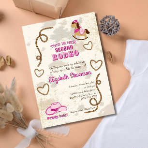 Invitation Cowgirl Deuxième Rodéo Howdy Baby shower Sprinkl