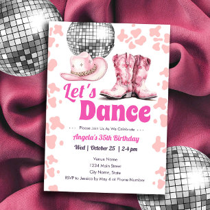 Invitation Cowgirl Disco 35e anniversaire PINK Dance Invitati