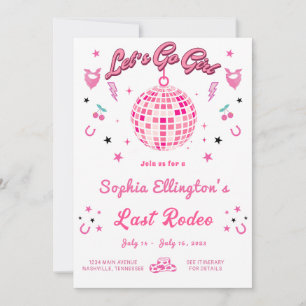 Invitation Cowgirl Disco Bachelorette Week-end Itinéraire