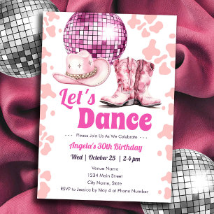 Invitation Cowgirl Disco Dance Party Adulte Anniversaire