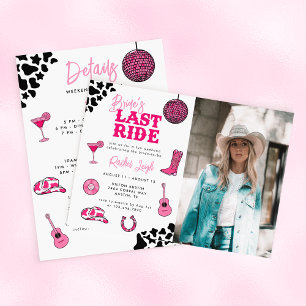 Invitation Cowgirl Disco Dernier Ride Bachelorette Weekend In