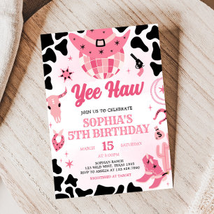 Invitation Cowgirl Disco fête d'anniversaire