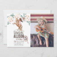 Cowgirl Floral Rodeo Pony Ride Photo Anniversaire