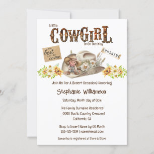 Invitation Cowgirl marquee western cowboy casquette tournesol