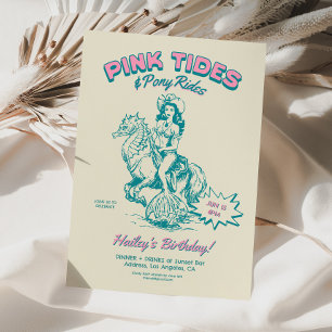 Invitation Cowgirl Mermaid Anniversaire Marches Pony