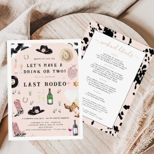 Invitation Cowgirl Nashville Rose Dernier Rodéo   Enterrement