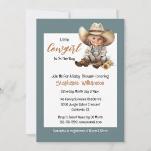 Invitation Cowgirl occidentale sauvage baby shower occidental