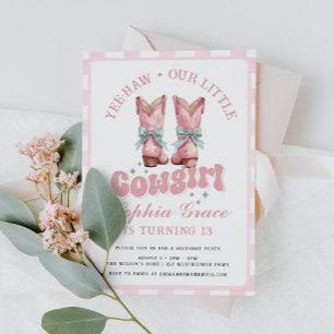 Invitation Cowgirl Rodeo rose fête d'anniversaire