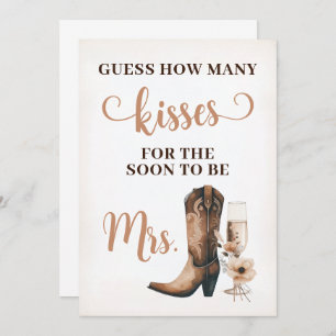 Invitation Cowgirl Rustic Fête des mariées Baisers Signaler C