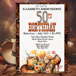 Invitation Cowgirl Western 50e anniversaire<br><div class="desc">Cowgirl Western 50th Birthday Invitations For Women. Il Est Facile De Changer L'Exemple De Texte En Vous Propre En Cliquant Sur Personnaliser. Cliquez Sur Personnaliser/Modifier Avec L'Outil De Création Pour Modifier Le Type De Police, La Couleur De Police, La Taille De Police, Ou Pour Ajouter/Supprimer/Modifier Le Texte Ou Les Éléments...</div>