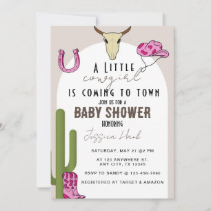 Invitation Cowgirl Western Baby shower