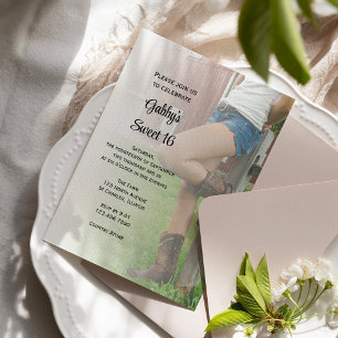Invitation Cowgirl Western Barn Party Sweet 16 Anniversaire