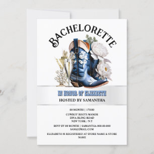 Invitation Cowgirl western bottes bleu brun poony chic
