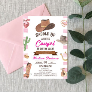 Invitation Cowgirl Western Rodeo Wild West Baby shower