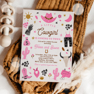Invitation Cowgirl Wild West Rodeo Baby shower