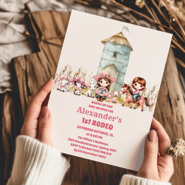 Invitation Cowgirl Wild West Rodeo Ranch fête d'anniversaire (Créateur téléchargé)