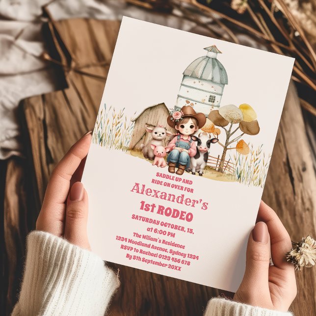 Invitation Cowgirl Wild West Rodeo Ranch fête d'anniversaire (Créateur téléchargé)
