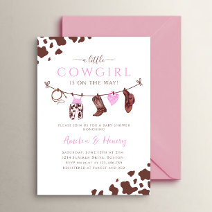 Invitation Cowgirl Wild West Rodeo Western GIRL Baby shower