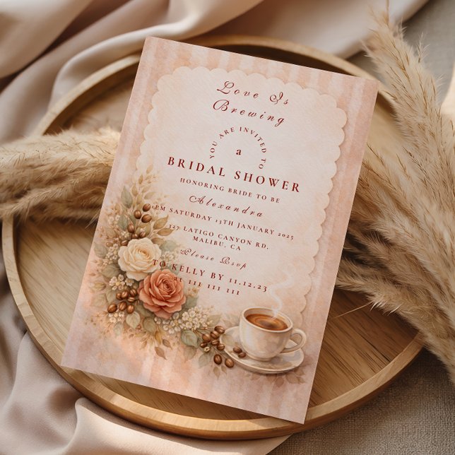 Invitation Cozy Cafe Romance Bridal Shower (Créateur téléchargé)