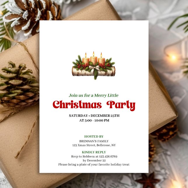 Invitation Cozy Christmas Candles Holiday Party Invite (Cozy Christmas Candles Holiday Party Invite)
