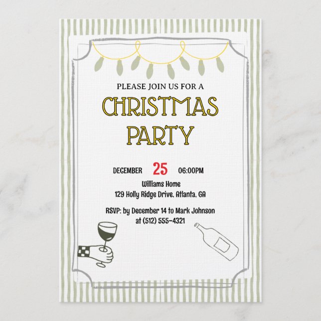 Invitation Cozy Holiday Gathering /Festive Christmas Celebrat (Devant)