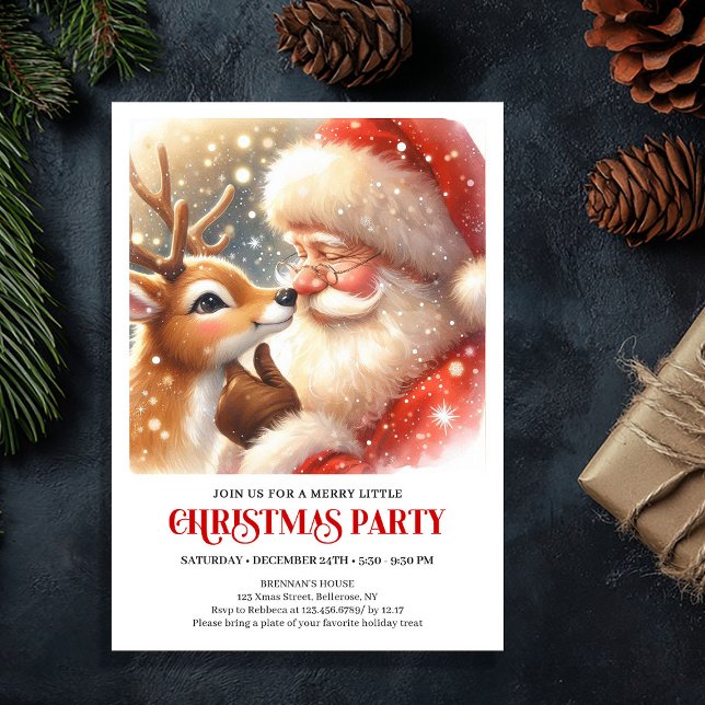 Invitation Cozy Santa Rudolph Holiday Family Cheer Winter  (Cozy Santa Rudolph Holiday Family Cheer Winter Party Invite

)