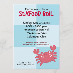 Invitation CRAB BOIL Fête de fruits de mer 5x7 Baby shower d'