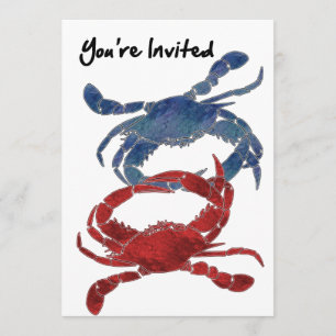 Invitation Crabe bleu Crabe rouge Vous êtes invité